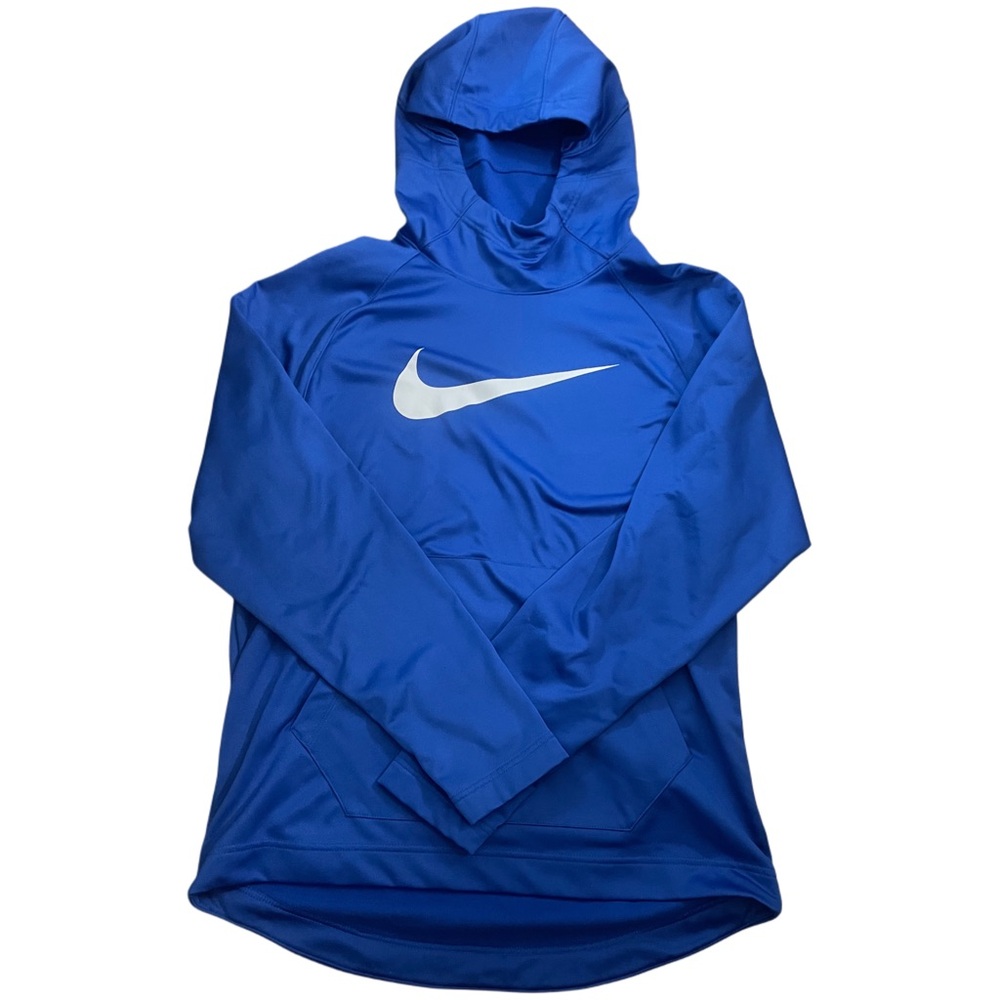 Nike Mens Therma Pullover Swoosh Training Hoodie Royal Blue/White